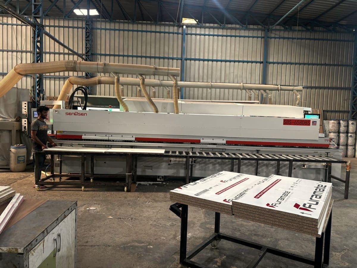 The edge-banding machine in OutDo's factory
