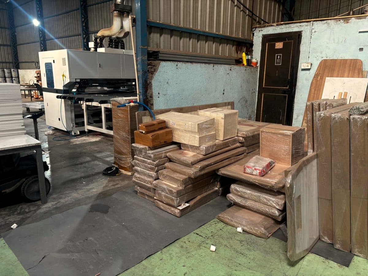 Packed furniture ready for dispatch