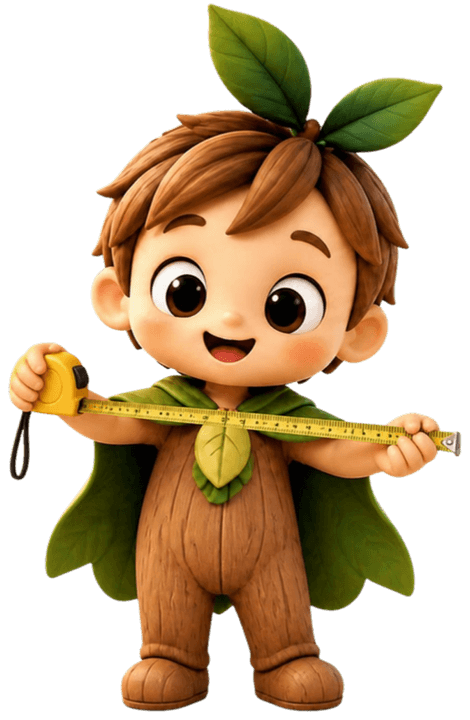 KIN holding a measuring tape